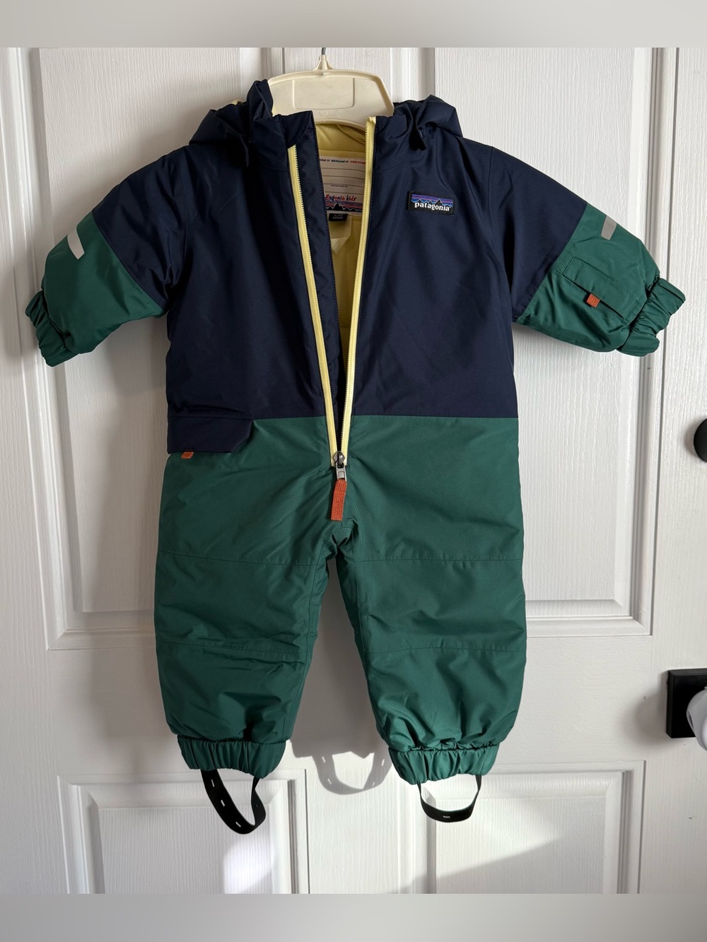 Patagonia Navy and Green One Piece Snow Suit
